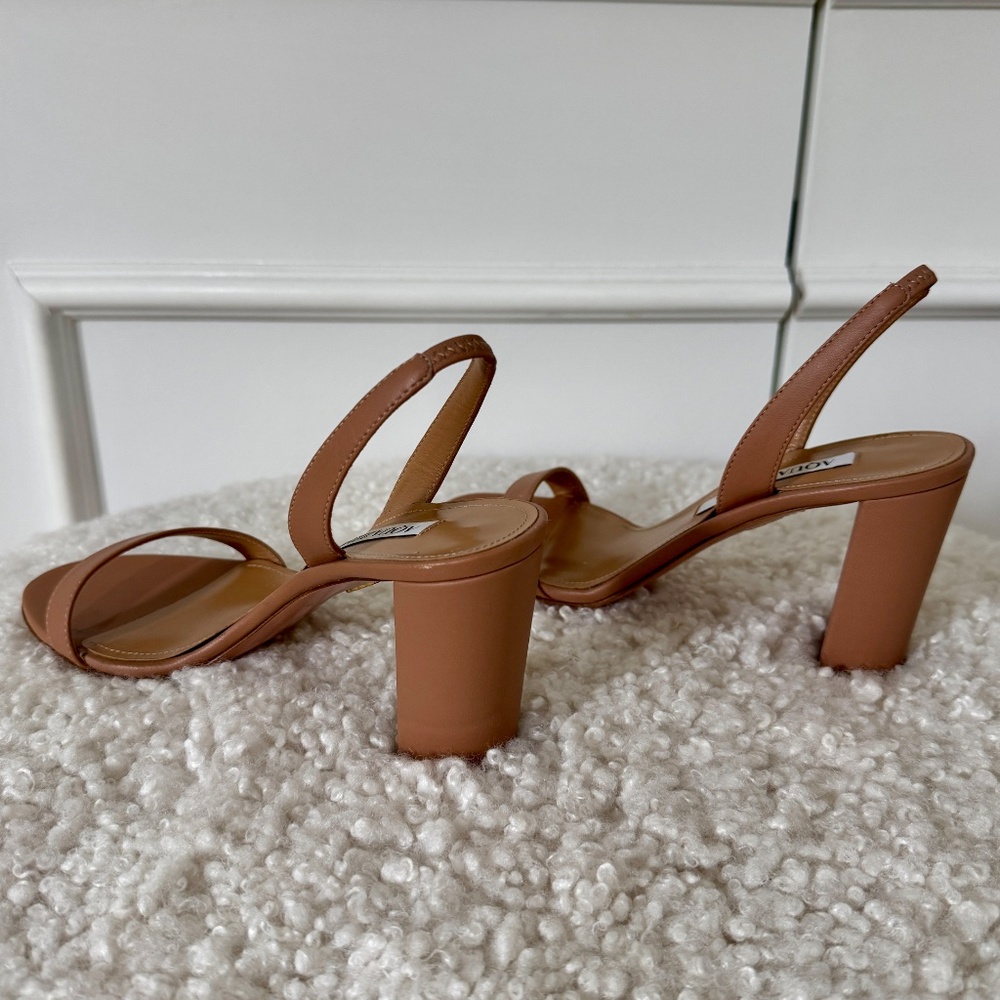 RARE Aquazzura So Nude Block Sandal 85 – Nude – Size 36.5 – Worn Once - Picture 6 of 9